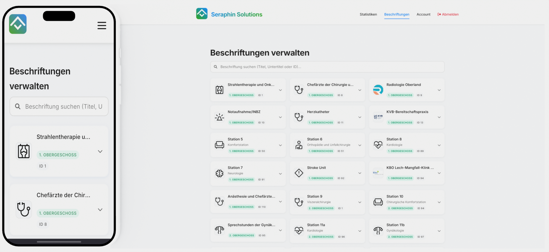 Beschriftungen im Gebäudenavi